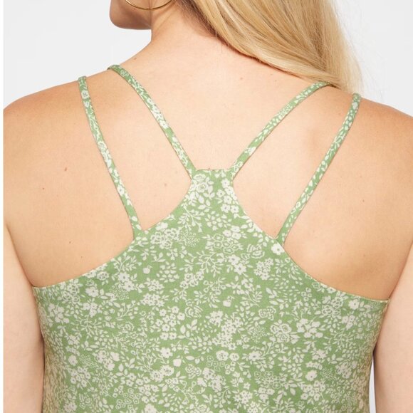 Maternity Knit Maxi Dress, Light Green, Floral Print - Picture 4 of 7